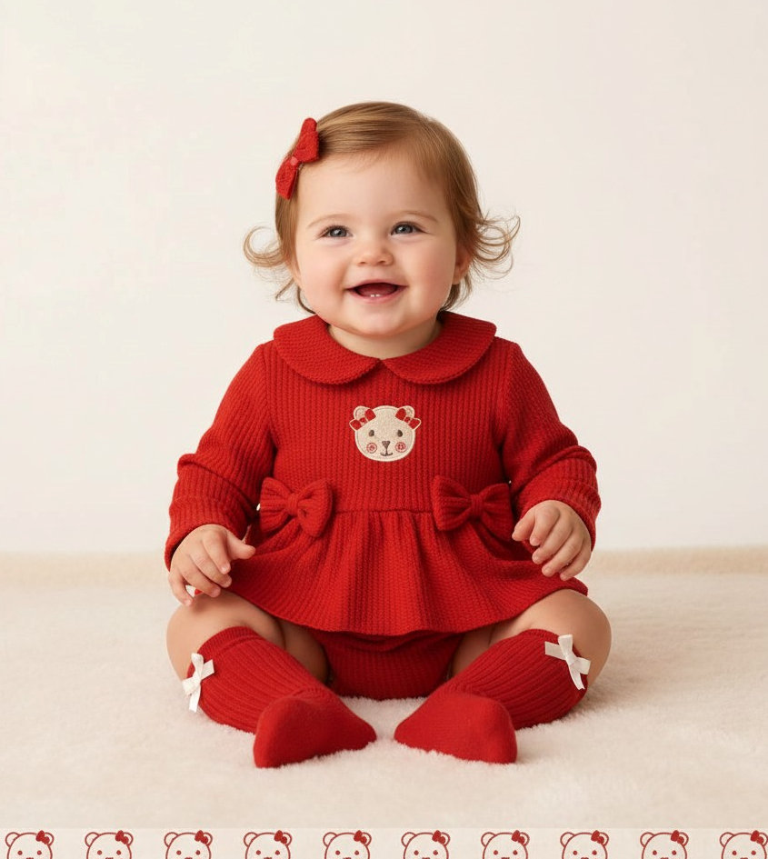 My Little Chick BIS-2020-2705 5035320127071 ML2020-2707 Frill & Teddy Romper  (NB-6 months)