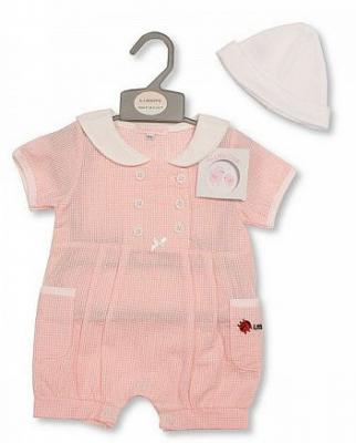 My Little Chick BIS-2099-2192 5035320421926 ML2099-2192P "Little Lady" Gingham Romper Set (NB-3 Months)