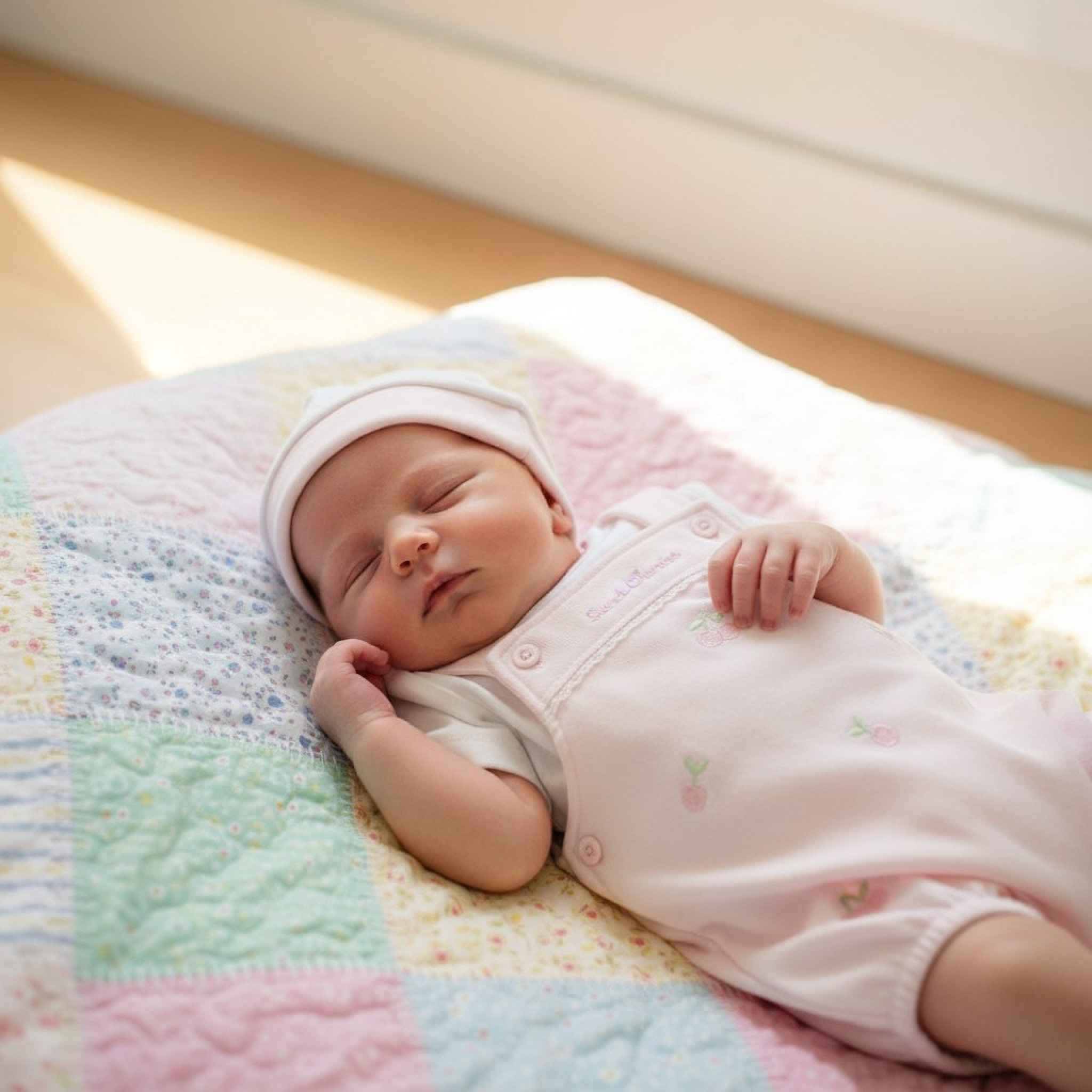 My Little Chick BIS-2099-2204 5035320422046 ML2099-2204-P "Sweet Cherries" Short Dungaree Set (NB-6 Months)