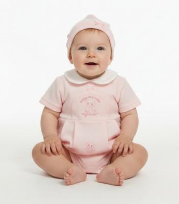ML2100-2249-p Pointelle "Panda" Romper Set (NB - 6m)