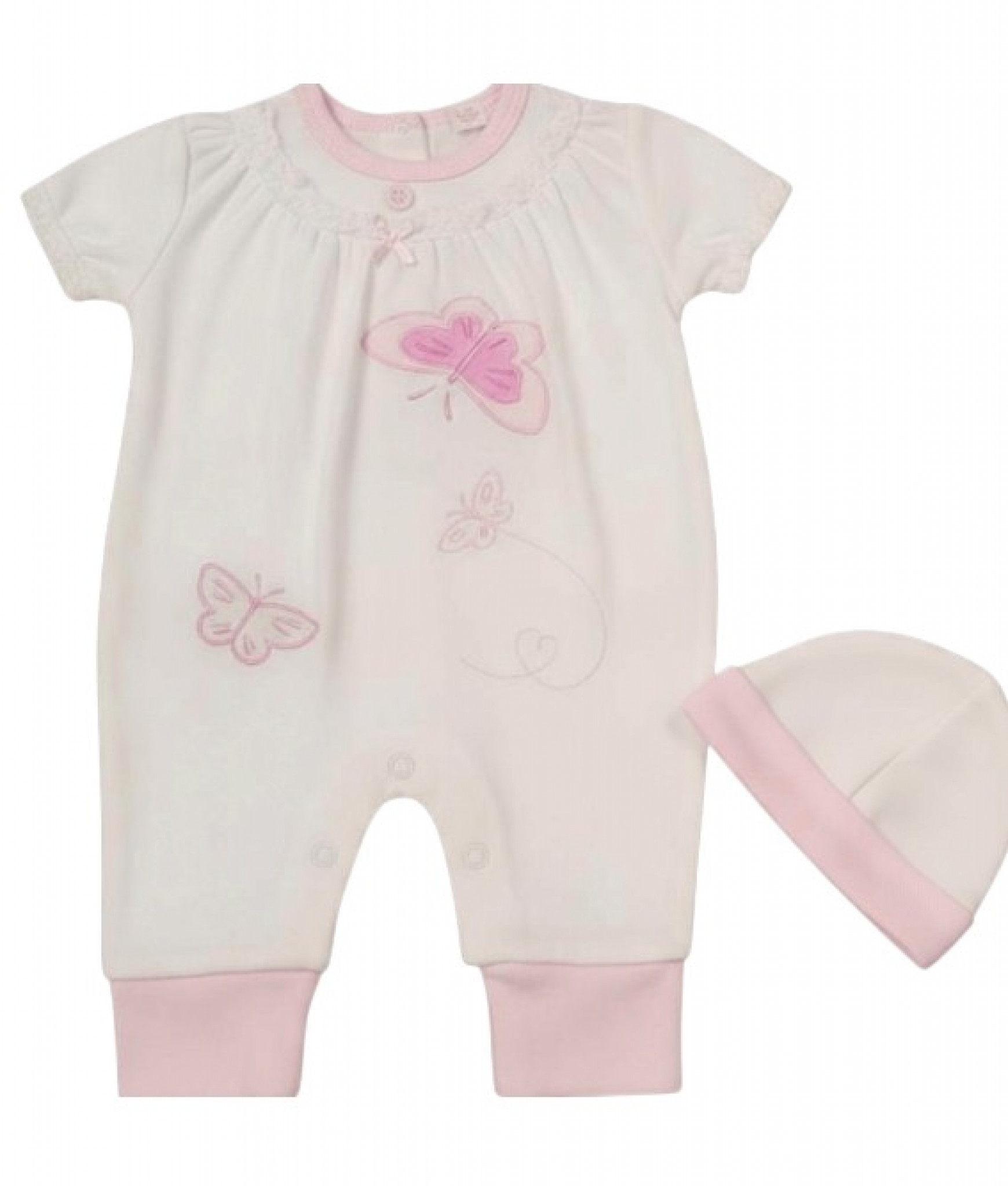 My Little Chick 2100-2287 5035320422879 ML2100-2287W "Butterfly" Romper Set (Newborn - 3 months)