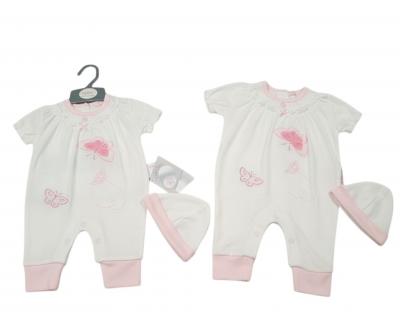 My Little Chick 2100-2287 5035320422879 ML2100-2287W "Butterfly" Romper Set (Newborn - 3 months)
