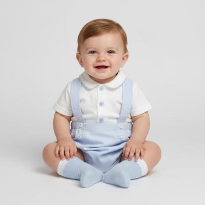 ML2120-6428  Dungaree romper  ( Newborn - 9 months)