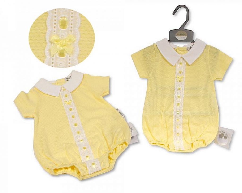 My Little Chick Bis-2120-6031 5035320460314 ML2120-6031 Bow and Lace Romper (Newborn - 6 months)