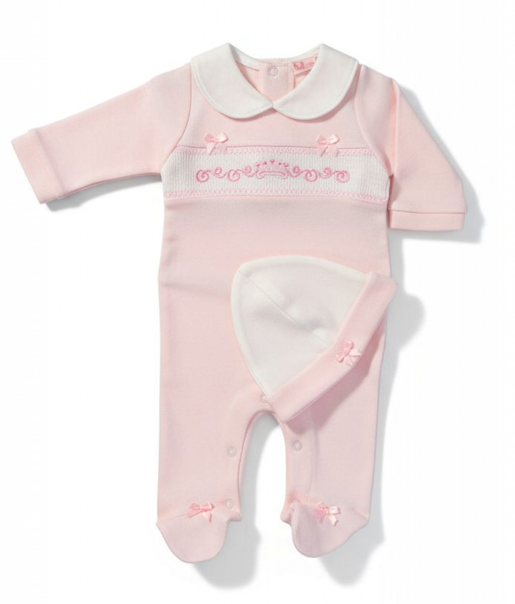 My Little Chick 2120-6070 5035320060705 ML2120-6070P Smocked "Crown" All In One Set (NB-6m)