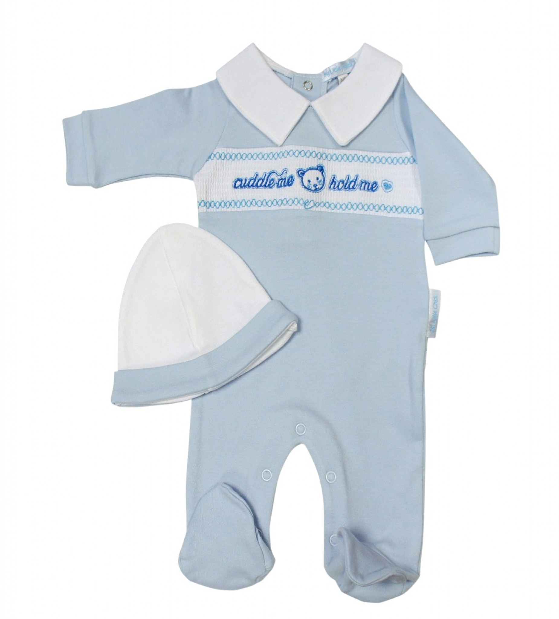 My Little Chick 2120-6071 503532006071 2 ML2120-6071S Smocked "Cuddle Me" All In One Set (NB-6m)