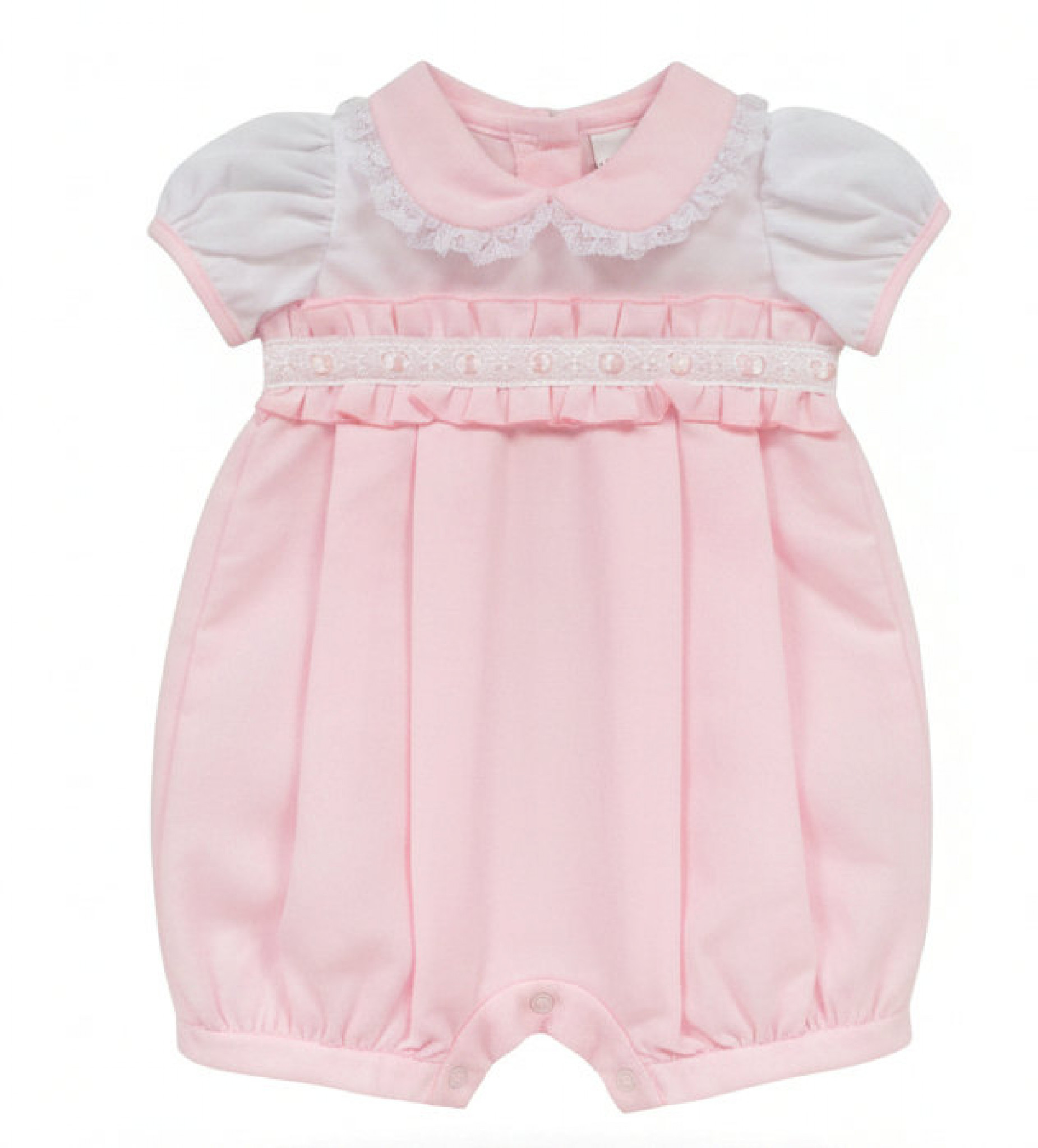 My Little Chick BIS-2120-6155 5035320161594 ML2120-6159-P "Lace" Romper (Nb-6 months)