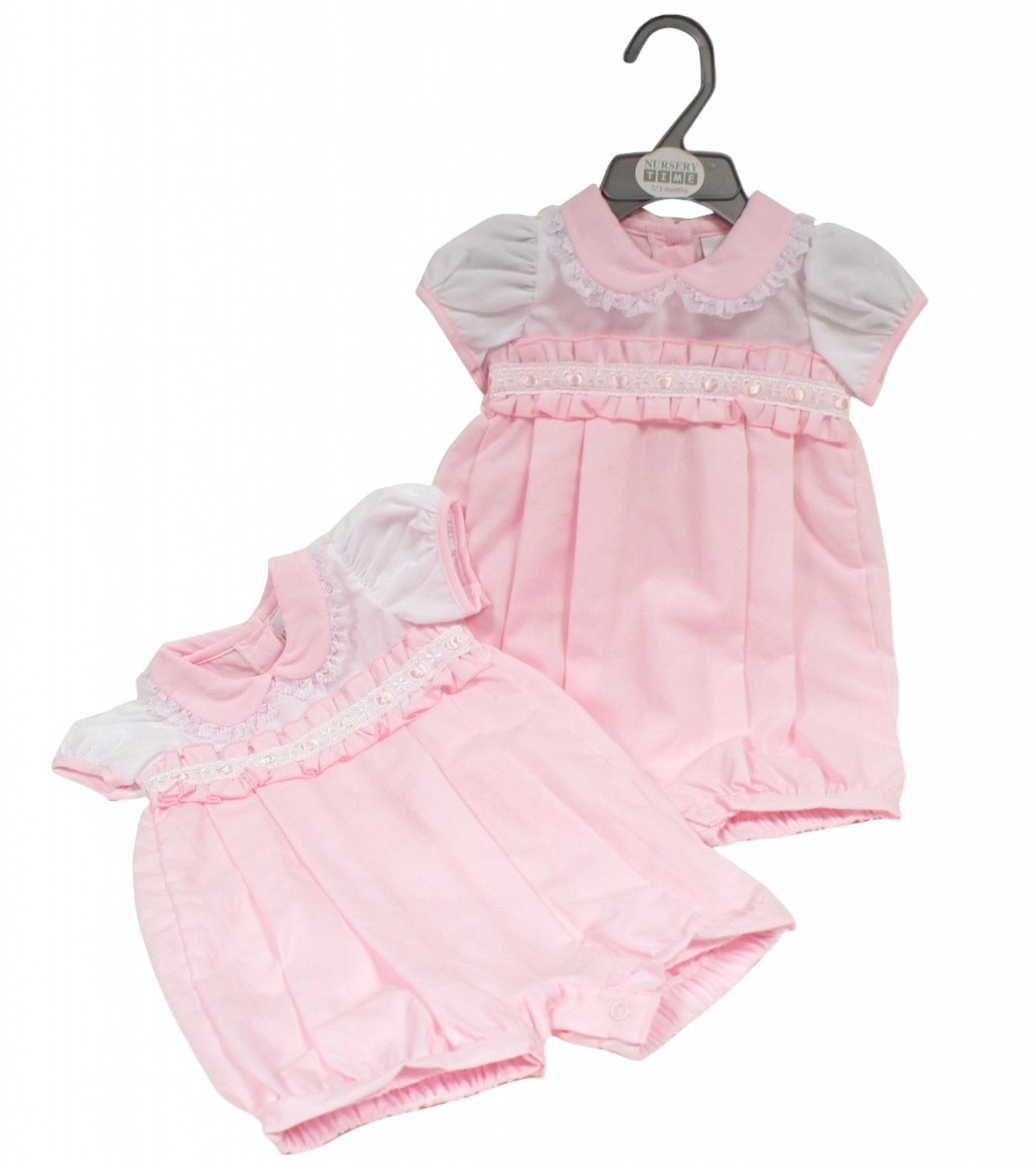 My Little Chick BIS-2120-6155 5035320161594 ML2120-6159P "Lace" Romper (Nb-6 months)