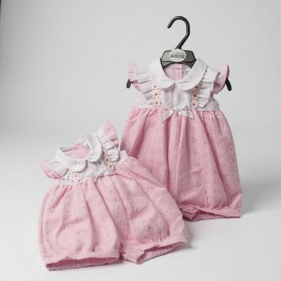 ML2120-6161-P  "Daisy and Bow" Romper  (Nb-6 months)