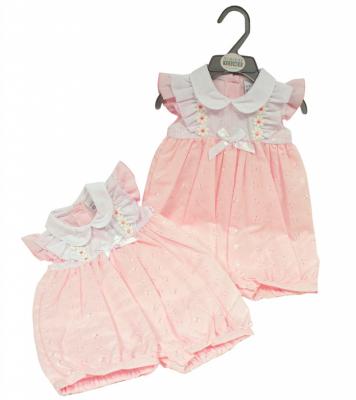 ML2120-6161P  "Daisy and Bow" Romper  (Nb-6 months)