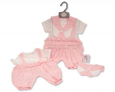 My Little Chick 2120-6195 5035320161952 ML2120-6195P  Romper Set with bib (Newborn - 6 months)