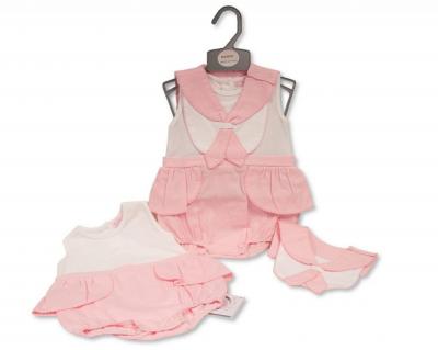 My Little Chick 2120-6196 5035320161969 ML2120-6196P Sailor Romper Set removeable bib (NB - 6 months)