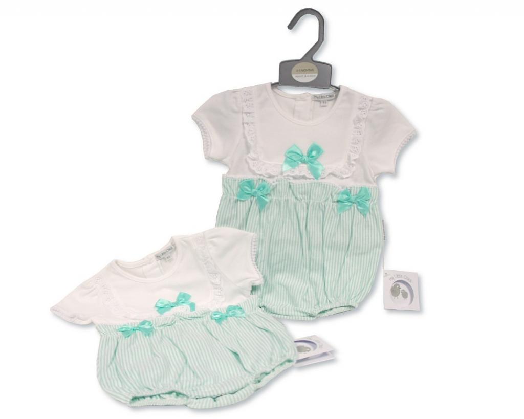 My Little Chick 2120-6207 5035320162072 ML2120-6207 "Bow and Lace" Romper (Newborn - 6 months)