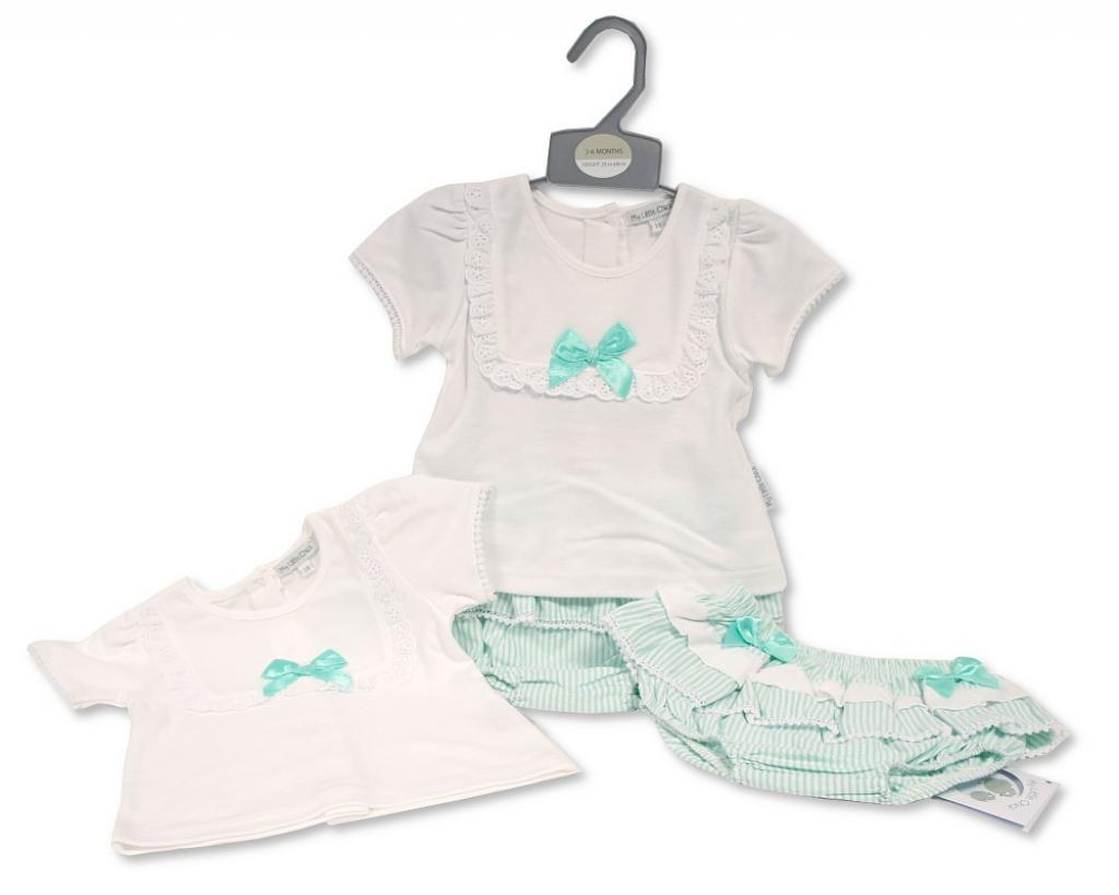 My Little Chick 2120-6208 5035320162089 ML2120-6208 "Bow and Lace" Jam Pants Set (Newborn - 6 months)