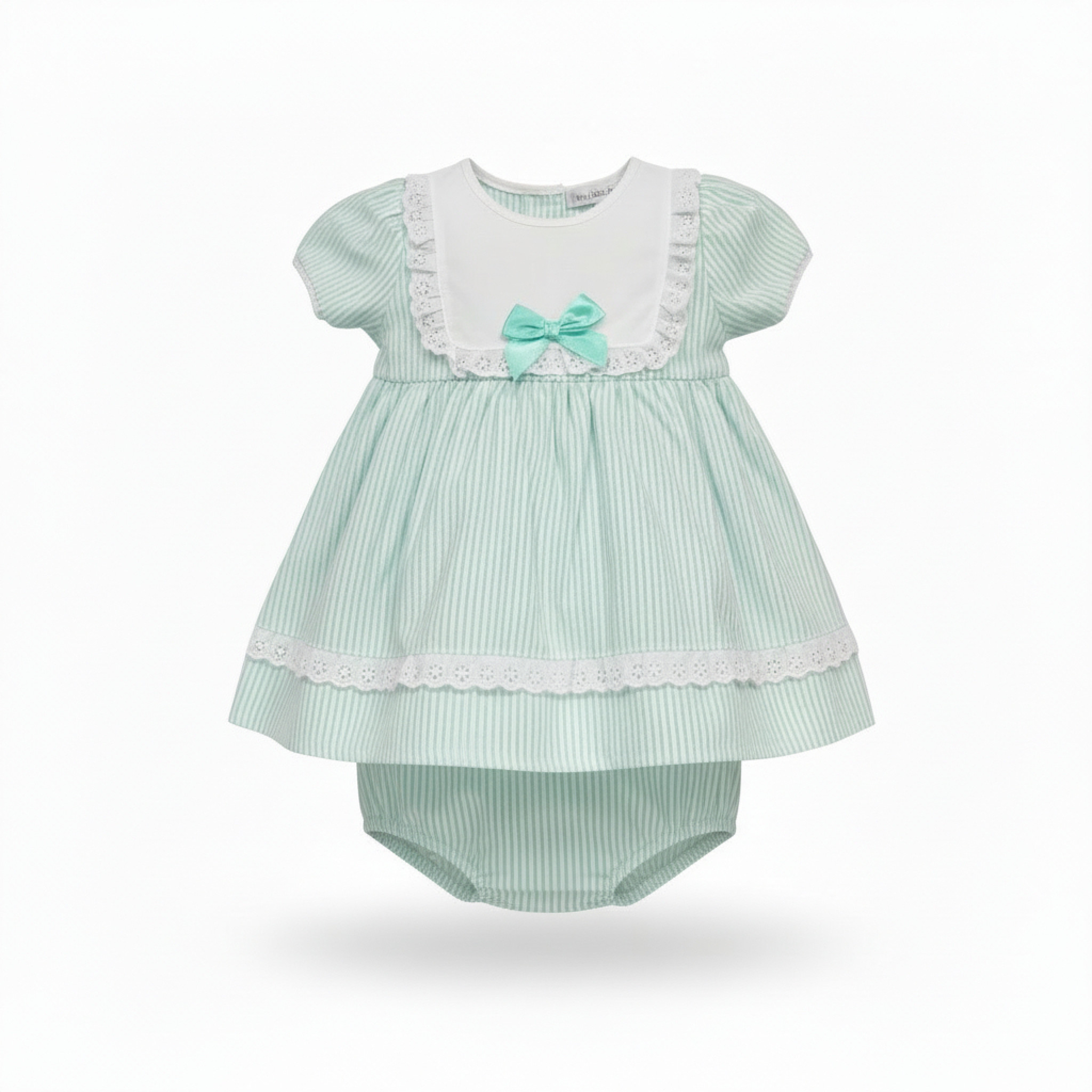 My Little Chick 2120-6209 5035320162096 ML2120-6209-G "Bow and Lace" Dress Set (Newborn - 6 months)