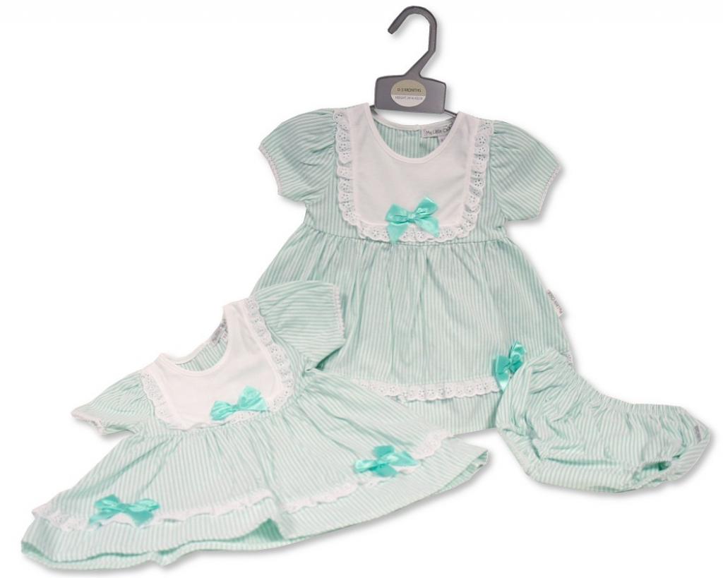 My Little Chick 2120-6209 5035320162096 ML2120-6209 "Bow and Lace" Dress Set (Newborn - 6 months)