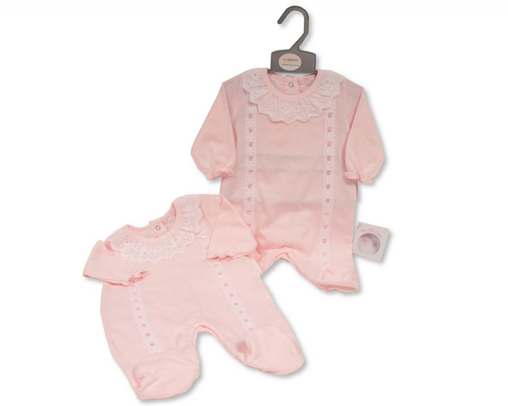 My Little Chick 2120-6210 5035320412108 ML2120-6210Po Pink "Lace and Ribbon" All In One (NB-6m) ODDS