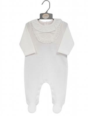 My Little Chick 2120-6212 5035320112121 ML2120-6212W White "Lace and Bow" All In One (NB-6m)