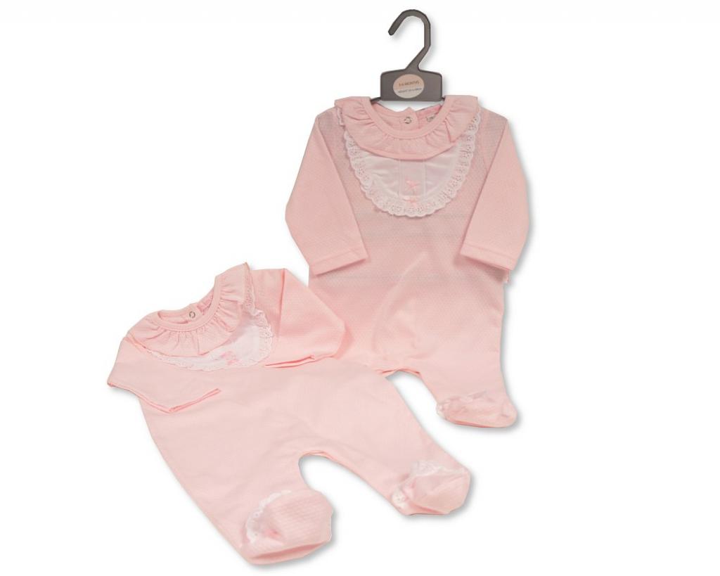 My Little Chick 2120-6212 5035320412122 ML2120-6212P Pink "Lace and Bow" All In One (NB-6m)