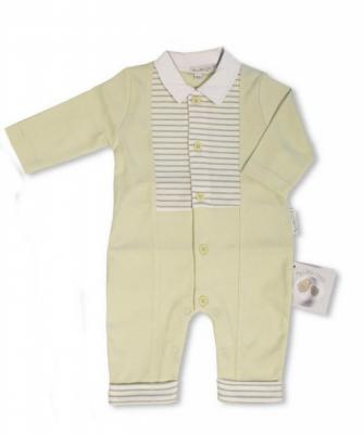 My Little Chick BIS-2120-6236 All sizes - 5035320162362 ML2120-6236 Sage Striped Long Legged Romper (NB-6 months)