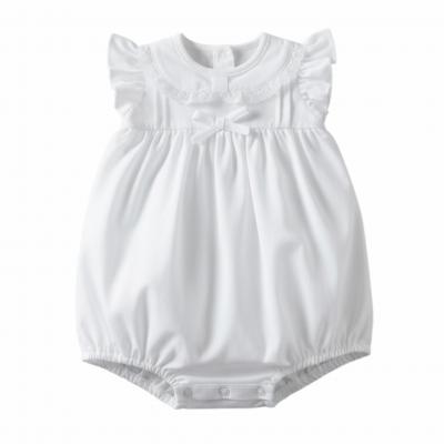 My Little Chick 2120-6257 5035320162577 ML2120-6257-W Lace and Bow Romper (NB-6m)