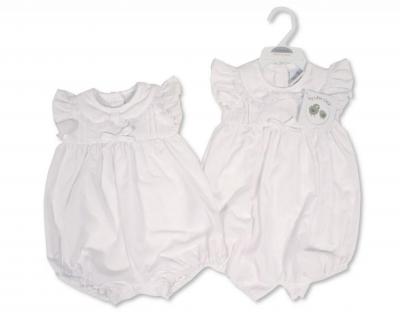 My Little Chick 2120-6257 5035320162577 ML2120-6257W Lace and Bow Romper (NB-6m)
