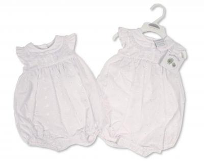 My Little Chick 2120-6258 5035320162584 ML2120-6258W Broderie Anglaise Romper (NB-6m)