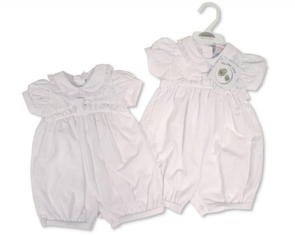 My Little Chick 2120-6260 5035320162607 ML2120-6260 Lace Trim Romper (NB-6m)