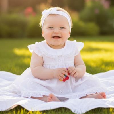 ML2120-6267-W  Broderie Anglaise   Dress Set  (Nb - 6m)