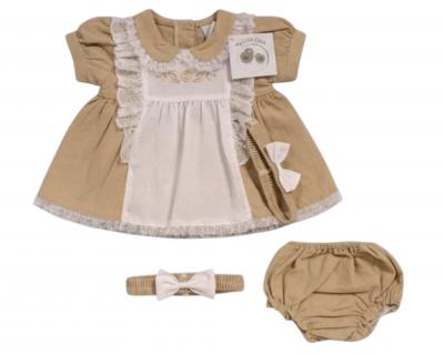 My Little Chick 2120-6277 5035320162775 ML2120-6277Tp Linen "Lace and Rose" Dress Set (6-24m)