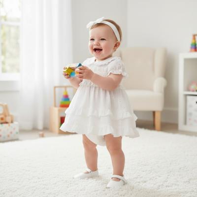 My Little Chick 2120-6278 5035320162782 ML2120-6278-W Lace Dress Pant and headband(6-24m)