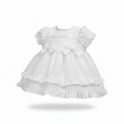 ML2120-6279-W  Broderie Anglaise "Bows" Dress Set  (6-24m)