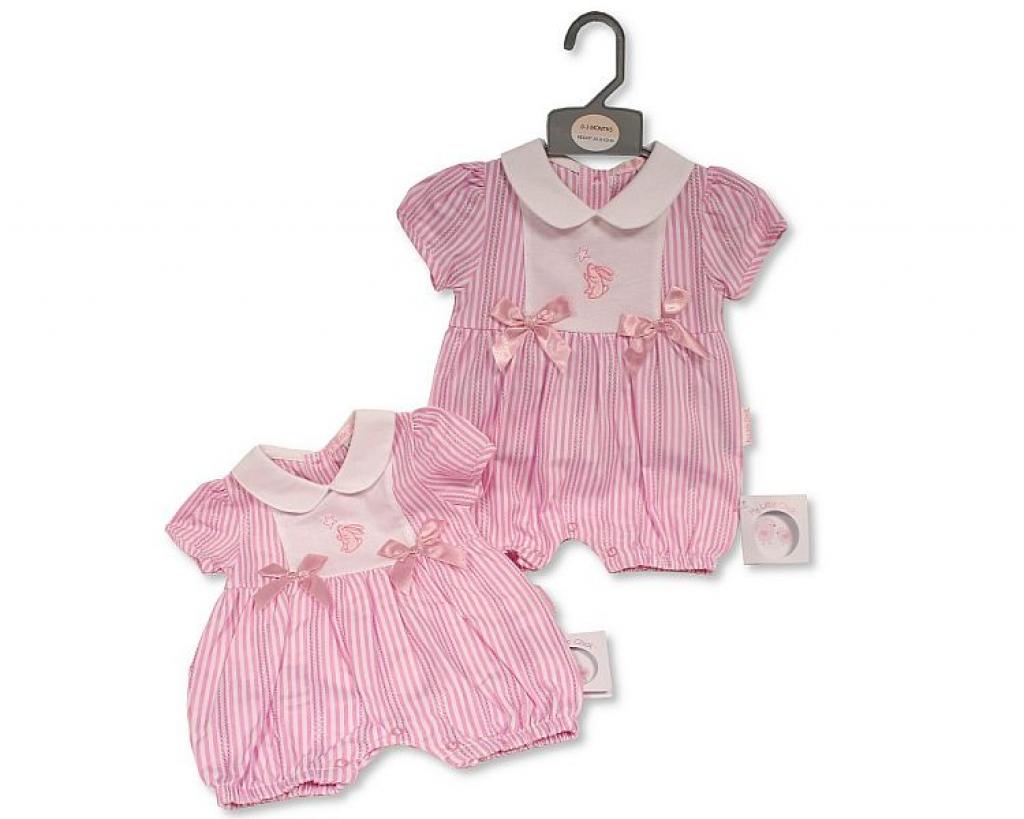 My Little Chick Bis-2120-6285 5035320162850 ML2120-6285 Striped "Bunny" Romper (Newborn - 6 months)