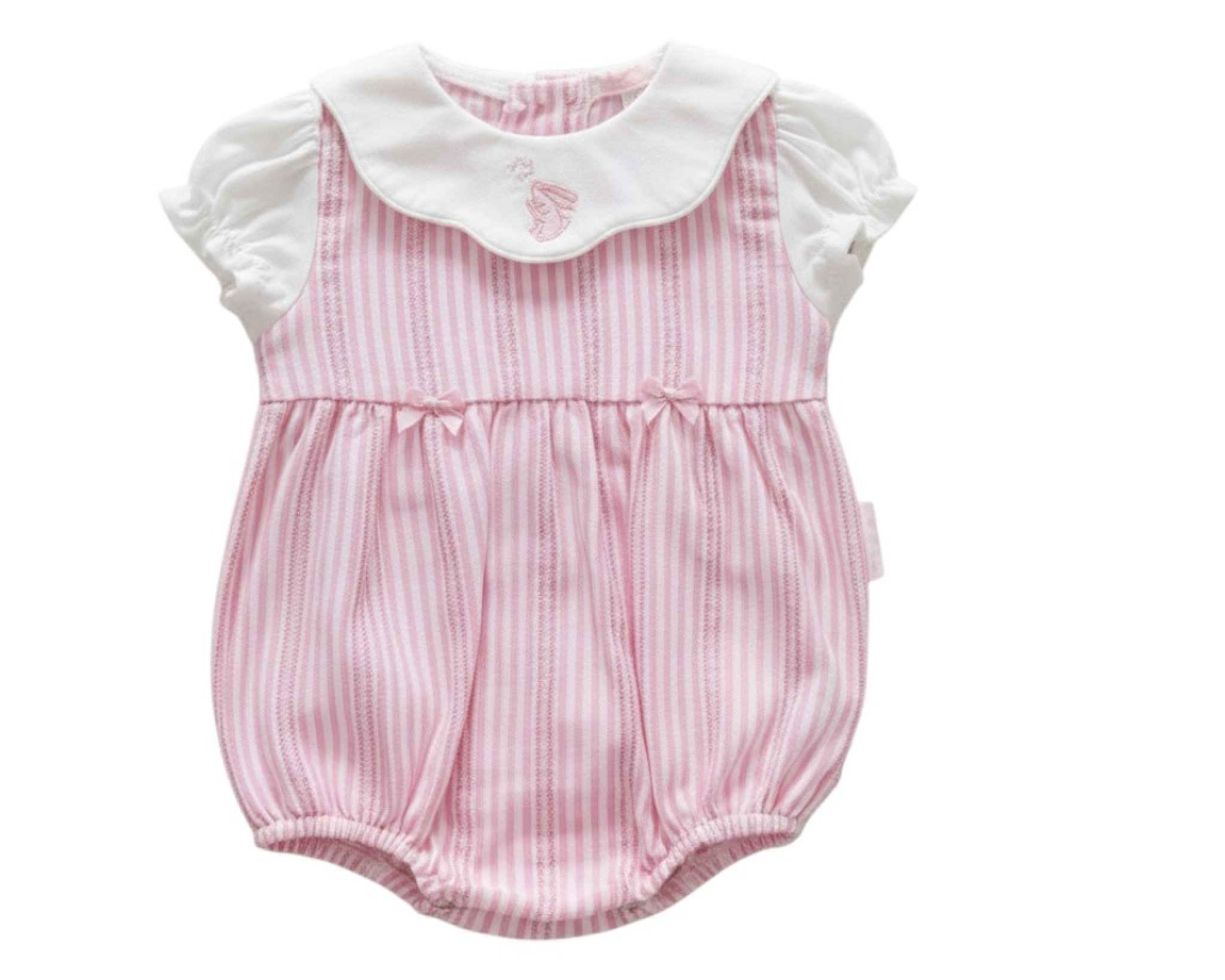 My Little Chick Bis-2120-6286 5035320162867 ML2120-6286P Striped "Bunny" Romper (Newborn - 6 months)