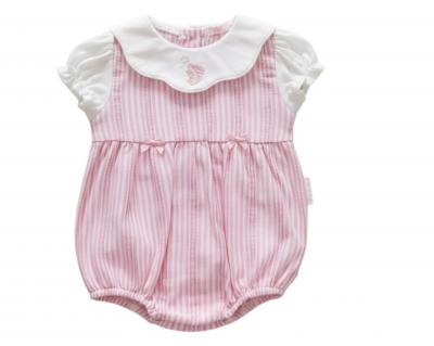 My Little Chick Bis-2120-6286 5035320162867 ML2120-6286-P Striped "Bunny" Romper (Newborn - 6 months)