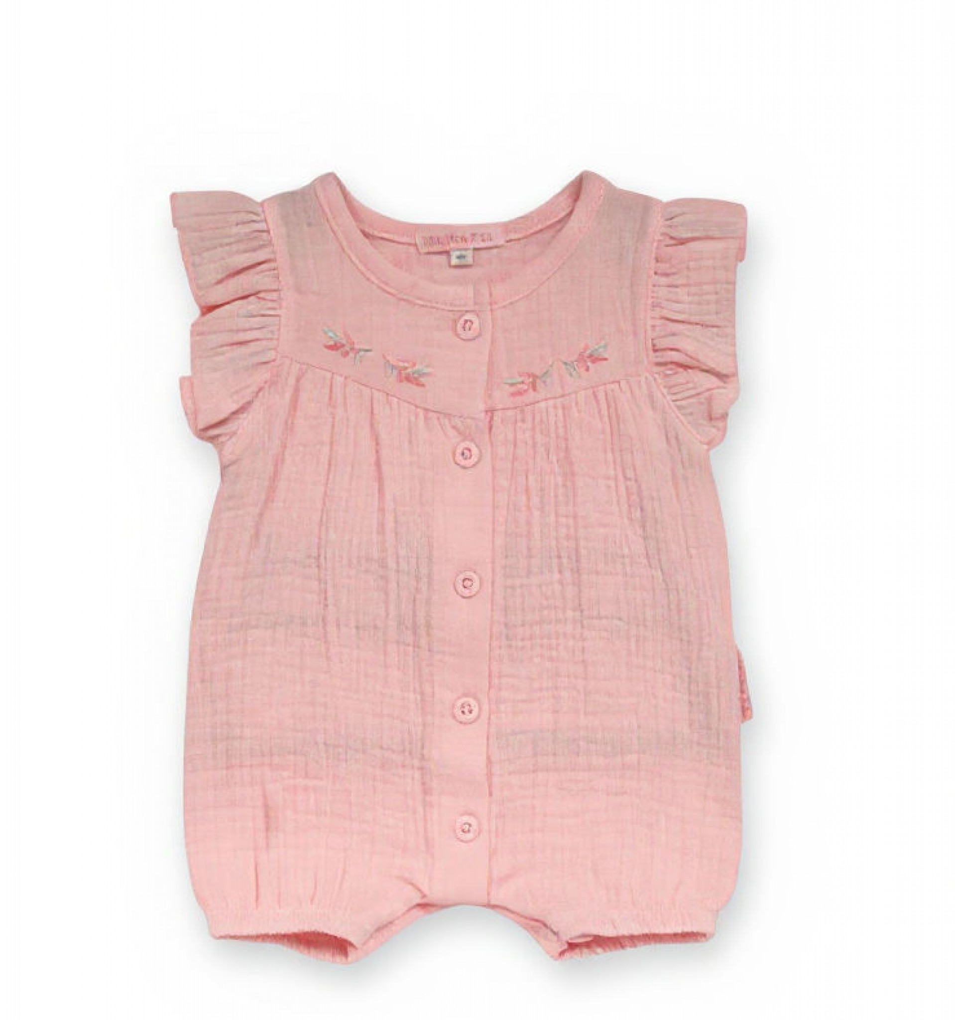 My Little Chick Bis-2120-6292 5035320162928 ML2120-6292p "Flowers" Muslin Romper (Newborn - 6 months)