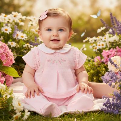 ML2120-6300-P  "Flowers" Two Piece Set  (Newborn - 6 months)
