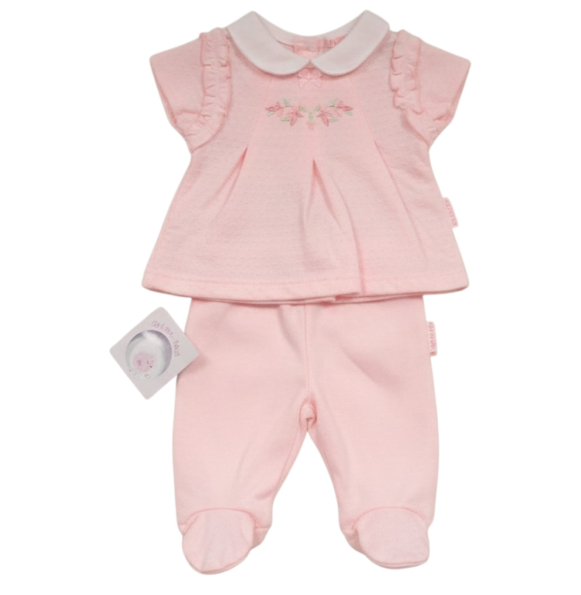 My Little Chick Bis-2120-6300 5035320163000 ML2120-6300P "Flowers" Two Piece Set (Newborn - 6 months)