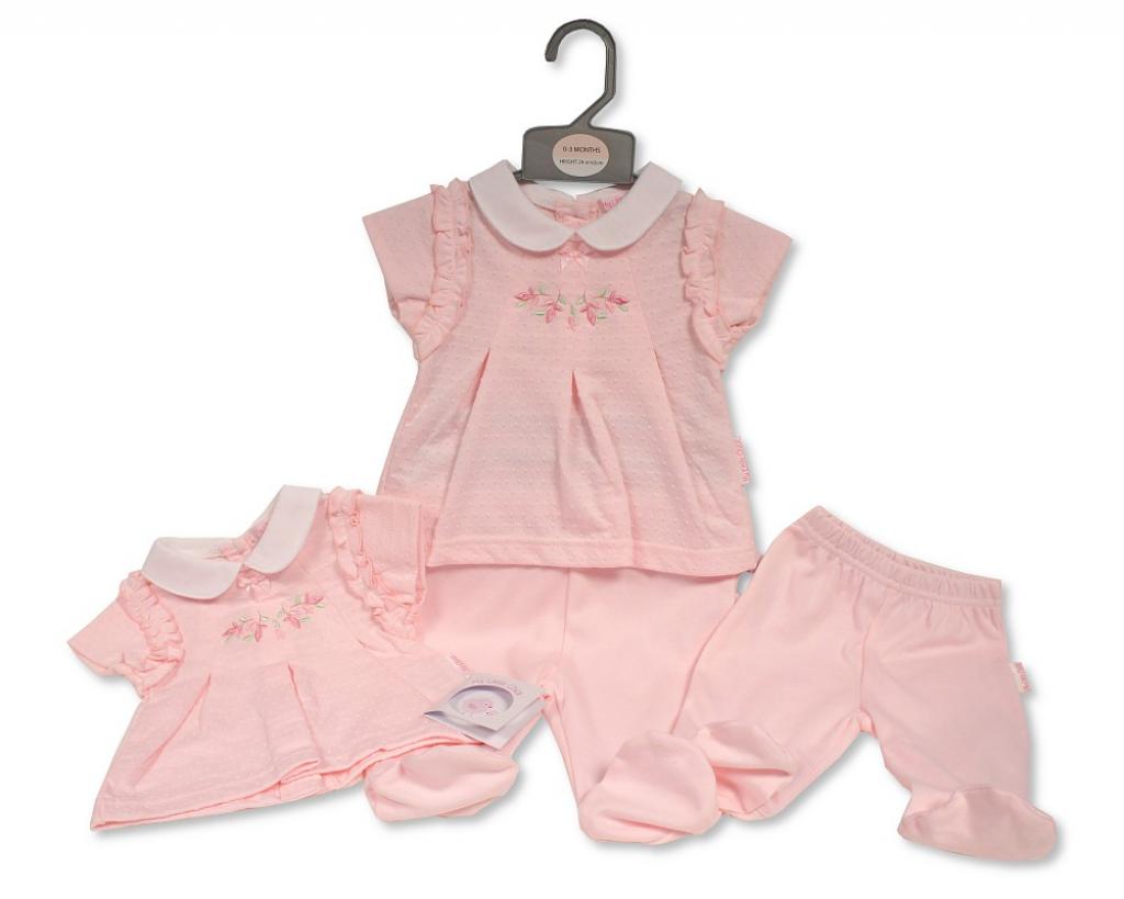 My Little Chick Bis-2120-6300 5035320163000 ML2120-6300 "Flowers" Two Piece Set (Newborn - 6 months)