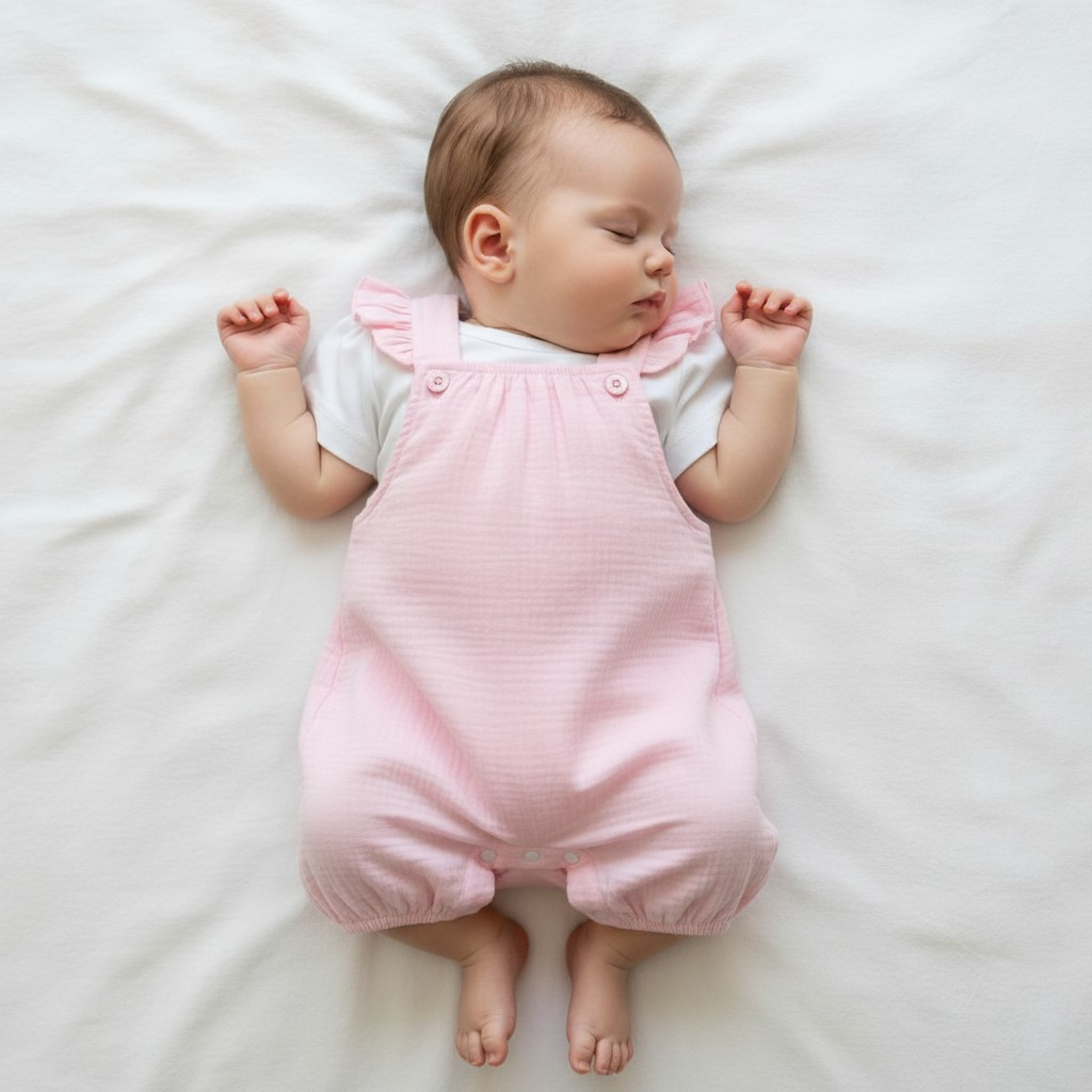 My Little Chick Bis-2120-6302 5035320163024 ML2120-6302-P "Frills" Dungaree Set (Newborn - 6 months)