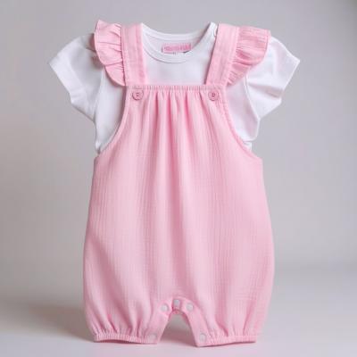 My Little Chick Bis-2120-6302 5035320163024 ML2120-6302-P "Frills" Dungaree Set (Newborn - 6 months)