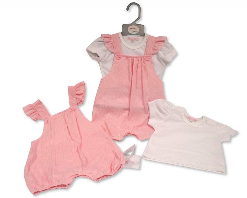 My Little Chick Bis-2120-6302 5035320163024 ML2120-6302 "Frills" Dungaree Set (Newborn - 6 months)