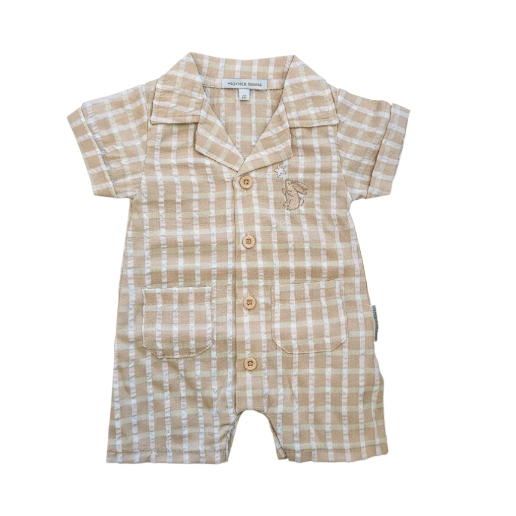 My Little Chick Bis-2120-6309 5035320163093 ML2120-6309T Checked Romper (NB-6 months)