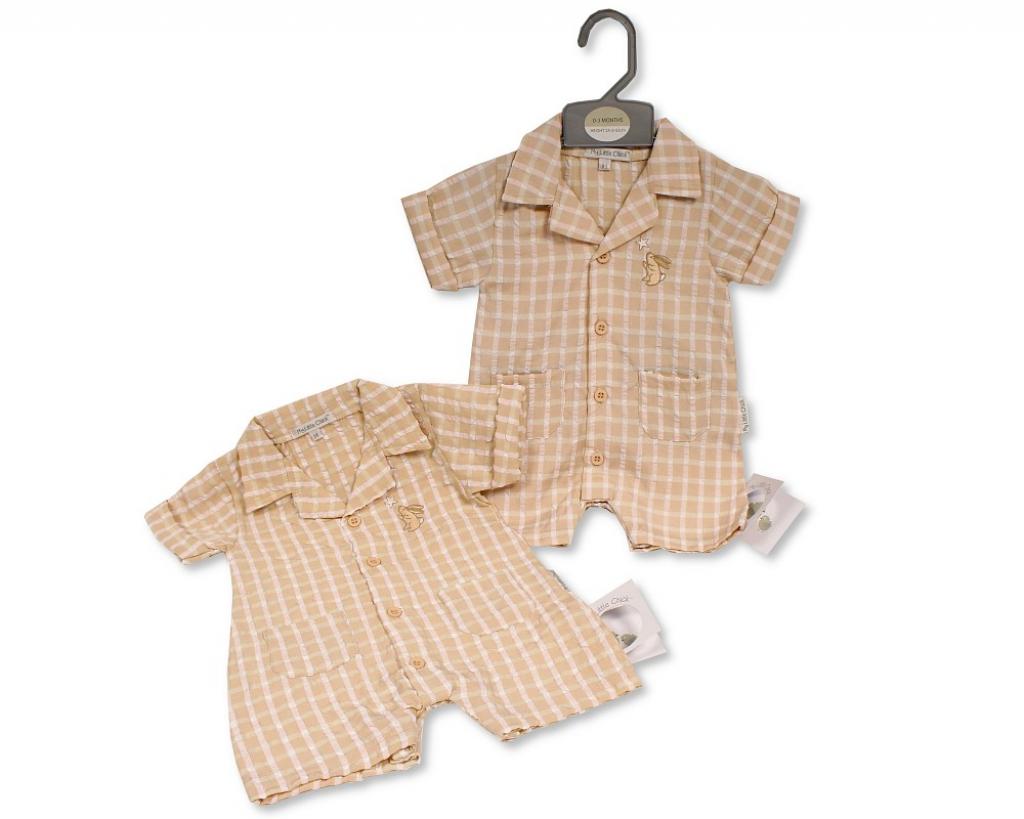 My Little Chick Bis-2120-6309 5035320163093 ML2120-6309 Checked Romper (NB-6 months)