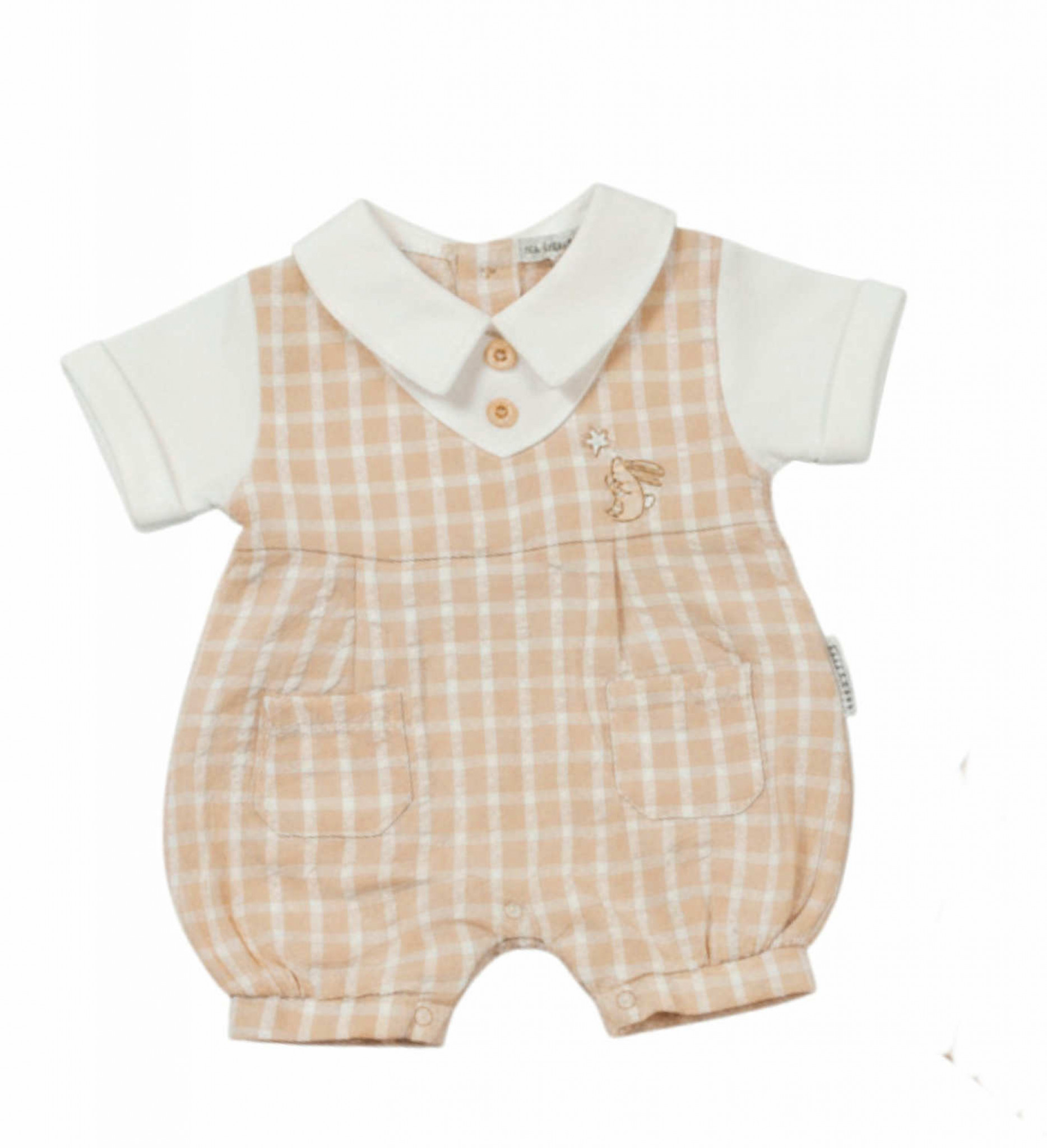 My Little Chick Bis-2120-6310 5035320163109 ML2120-6310-T Checked Romper (NB-6 months)