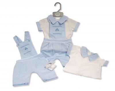 My Little Chick Bis-2120-6311 5035320163116 ML2120-6311S "Sailor" Dungaree Set (NB-6 months)