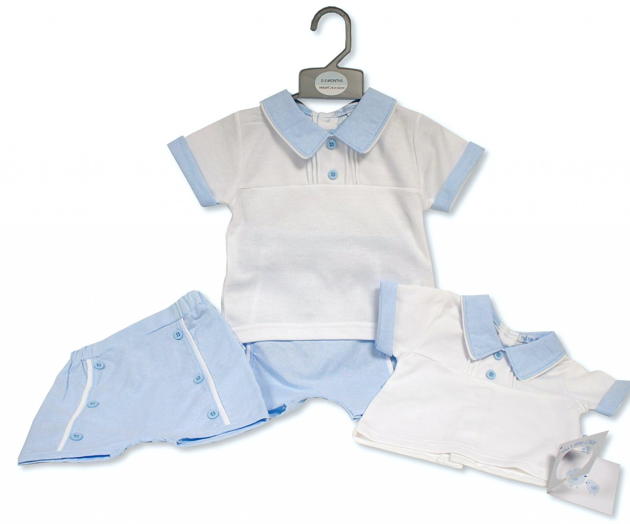 My Little Chick Bis-2120-6314 5035320163123 ML2120-6312S "Sailor" Short Set (NB-6 months)