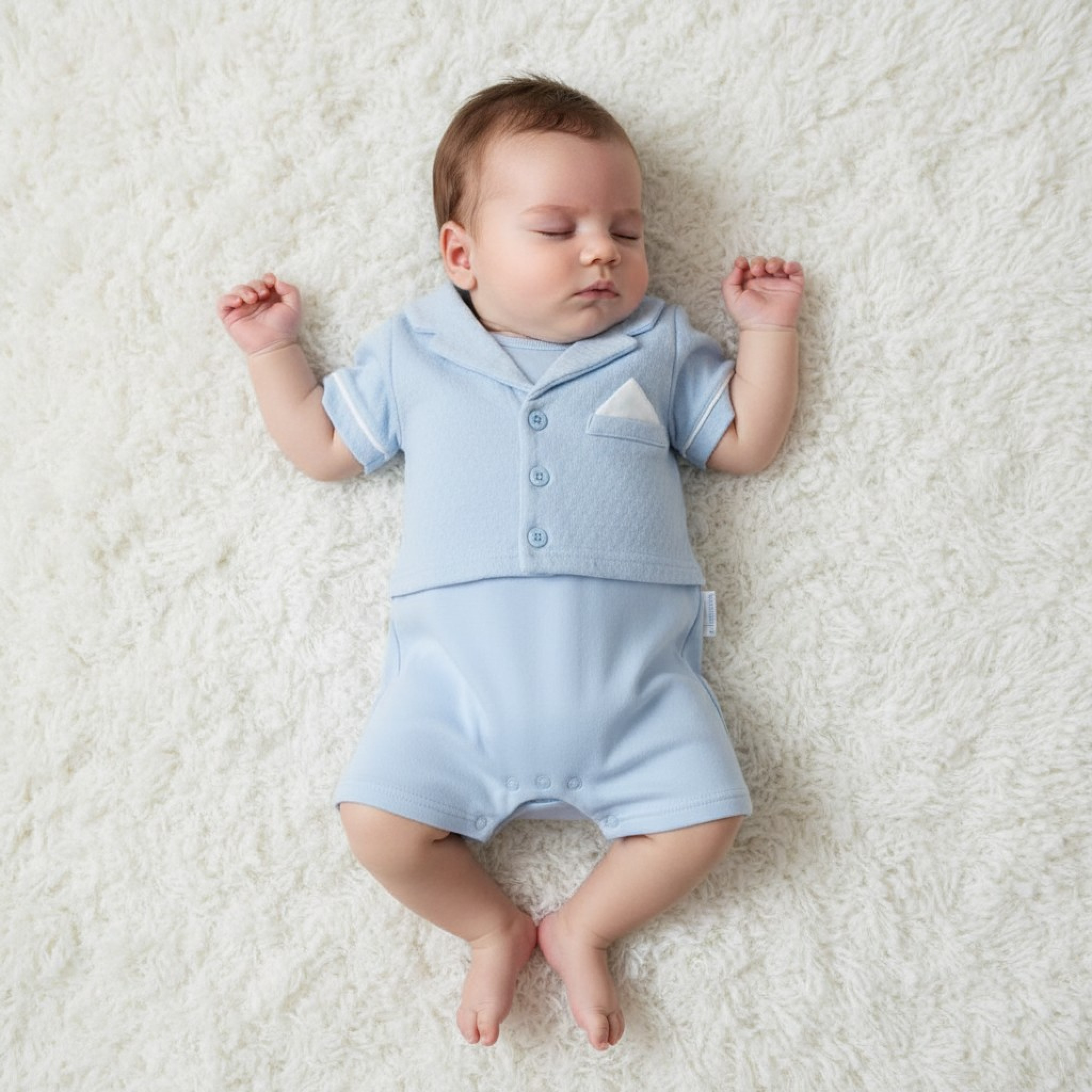 My Little Chick Bis-2120-6317 5003532016316 ML2120-6316-S Dobby Dot Faux Jacket Romper (NB-6 months)