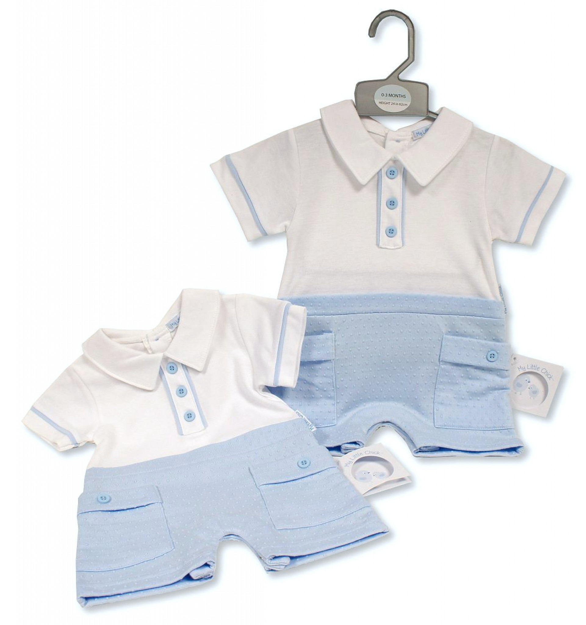 My Little Chick Bis-2120-6317 5035320163178 ML2120-6317S Dobby Dot Romper (NB-6 months)