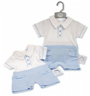 ML2120-6317S  Dobby Dot Romper  (NB-6 months)